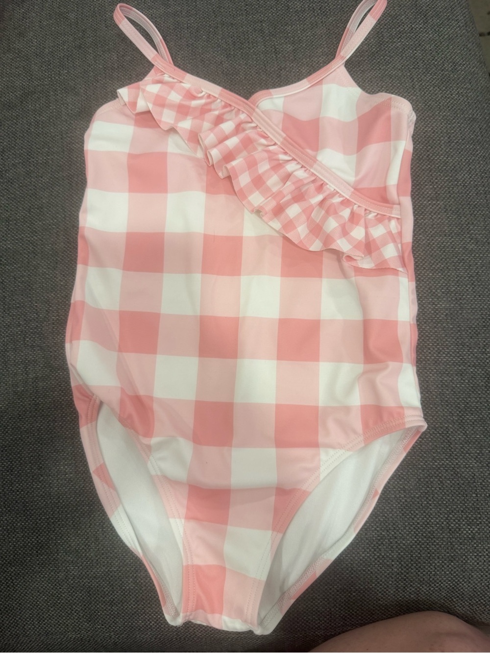 Girls Pink Gingham Ruffle One-Piece Swimsuit Janie and Jack